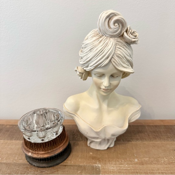 Vintage Lady/Woman Bust Sculpture Statue Figurine Resin Home Decor Art 9” - Picture 6 of 16
